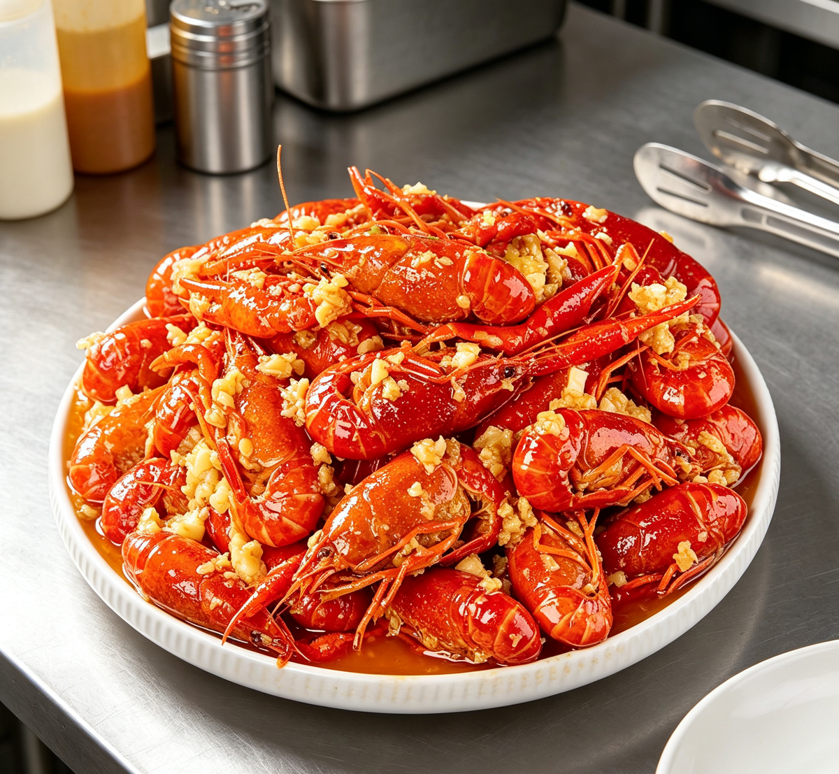 Cooked crawfish prepared for sharing
