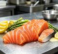 Fresh orange salmon fillets
